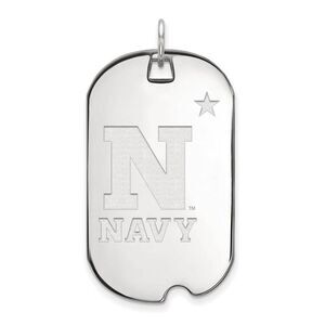 Sterling Silver U.S. Naval Academy Large Dog Tag Pendant